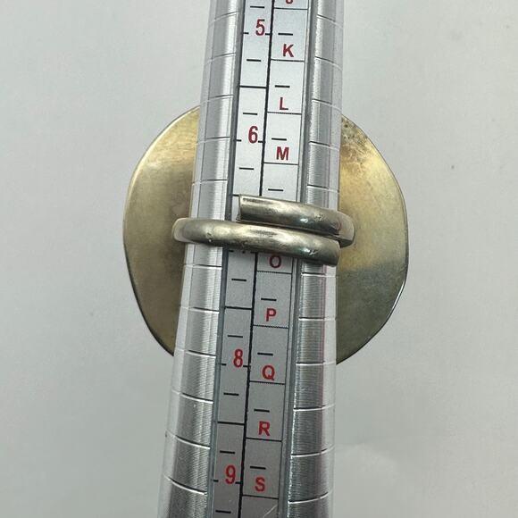 Large Stone Western Adjustable Ring Green SIlver Yellow Boho - Picture 8 of 10